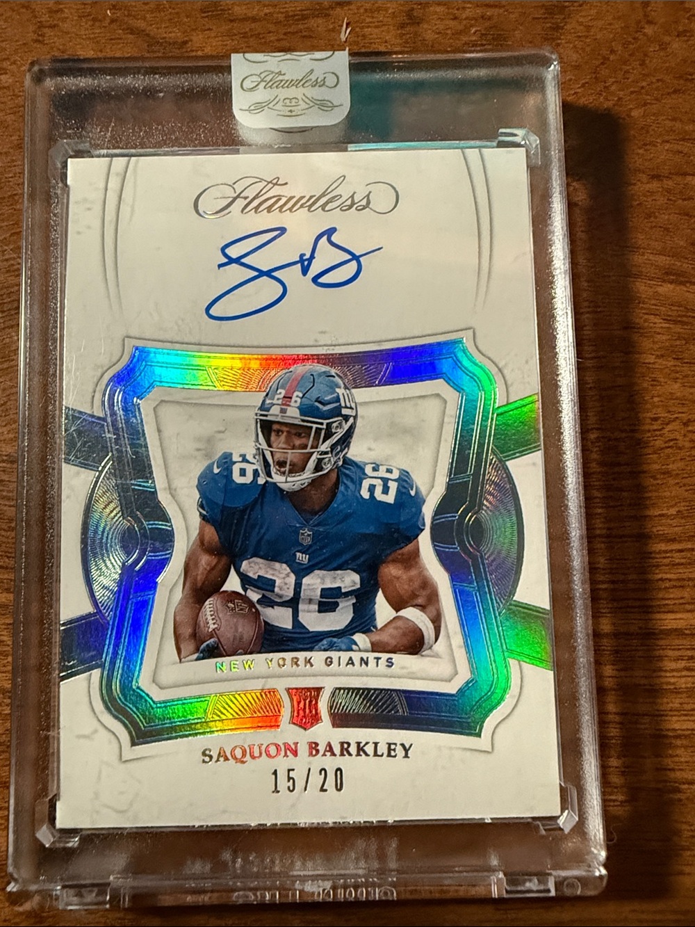 LAWLESS Saquon Barkley Autograph Card - Blue & White